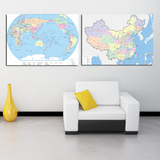 中国地图装饰画世界地图挂图办公室装饰画简约实用立体大气典雅