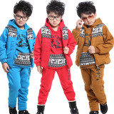 童装春装2015冬季新款韩版儿童男童 雪花小鹿加厚三件套休闲套装