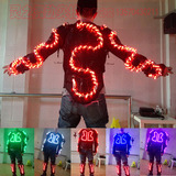 限时促销 酒吧派对龙纹LED发光服七彩舞台道具服变色LED灯舞蹈服