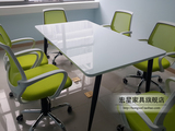 宏星办公家具办公桌小型烤漆会议桌光滑亮漆面洽谈桌白色上海定制