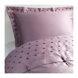 北京宜家代购IKEA维伦卡床上用品卧室纯棉 被套和枕套褐色 淡紫色