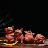 创意小猪紫砂陶瓷摆件可爱结婚礼物工艺礼品动物猪家居装饰包邮