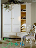 绿木坊 纯实木家具 欧式家具 美式家具 地中海风格三门衣柜 定制