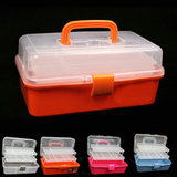 透明三层工具箱 家用大号透明塑料美术箱颜料工具箱化妆品收纳箱