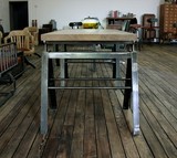 美式工业复古家具 loft风格 铁艺 实木 书桌 办公桌 餐桌铁木结合