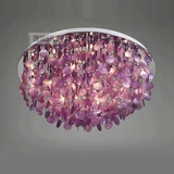 奥印灯饰 紫色贝壳客厅灯吸顶灯圆形低压灯水晶灯