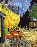 diy数字油画 客厅大幅抽象风景手绘填色装饰画 梵高路边的咖啡馆