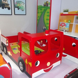 儿童汽车床 902-01 环保家具 男孩单人床 单双层红色汽车床