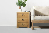 老松木斗柜 简约时尚小型柜子 沙发边桌 宜家实木床头柜 三抽边柜