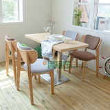出口麻布椅 水曲柳实木椅 甜品店桌椅 现代简单餐椅 咖啡店桌椅