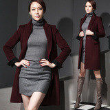 韩版女装最新款高档羊绒大衣女时尚潮流中长款修身毛呢外套女爆款