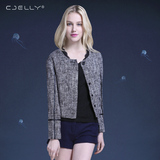 CJELLY 2015春装新款韩版修身小香风短外套休闲毛呢外套小外套女