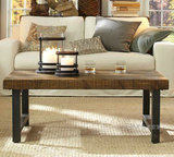 美式家具客厅卧室户外休闲桌椅茶几铁木家具仿古锈色家具咖啡桌