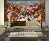 RQ小天使欧式油画大型壁画客厅沙发卧室背景墙装饰画简欧墙纸壁纸