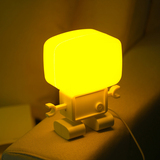 机器人声控光控小夜灯 创意led节能床头卧室灯宝宝灯插电台灯包邮