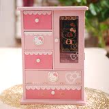 大hello kitty公主欧式韩国首饰盒木制化妆盒饰品盒生日结婚礼物