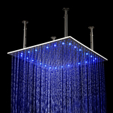 方形顶喷30寸led温控三色大花洒 卫浴灯嵌入式 入墙式浴室水龙头