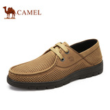 camel骆驼男鞋 春季日常休闲男士皮鞋系带透气男鞋