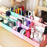 韩国可爱桌面收纳盒/DIY化妆品收纳盒 纸质储物盒 办公桌面收纳