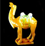 仿唐三彩黄骆驼蓝骆驼陶瓷摆件配任意一款烟灰缸商务送品极品