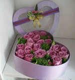 19枝朵盒装紫色玫瑰福州鲜花店同城速递情人节生日花束