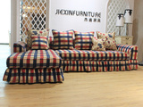 最新美式沙发 客厅L型转角沙发 两用沙发可当沙发床 可拆洗 实拍