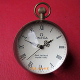 老式钟表 老式挂表 欧米茄纯铜水晶表 老式机械表 老水晶座钟