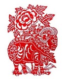 中国特色单张手工十二生肖剪纸羊礼品用品教学外事出国促销