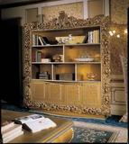 罗马宫廷 高档外贸书柜 欧式书桌椅 美式实木书柜 实木雕刻书柜