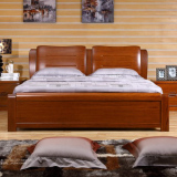 俞木匠 品牌卧室家具 全实木 双人大床 1.8米 KD-Y-20002 包邮