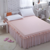 新款特价 全棉纯色单件床单蕾丝裙单双人 床罩1.2.5.8两米床包邮