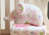 卡通印花大象空调毯抱枕被子两用午睡毯珊瑚绒毯子宝宝夏凉被礼物