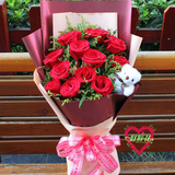 平安夜11朵红玫瑰广东潮州鲜花速递潮州花店生日礼物同城批发送花