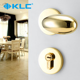德国KLC 室内分体房门锁具 可爱蛋形把手PVD金色手感超好纯铜锁芯