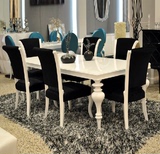简约欧式餐桌椅组合 新古典后现代实木洽谈桌子美式宜家白色家具