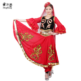 少数民族 新疆舞舞蹈表演服装 维吾尔族舞演出服装 头饰 套装女