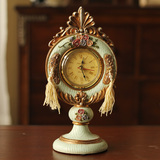 欧式复古仿古做旧树脂浮雕玫瑰座钟台钟 钟表时尚创意家居装饰品