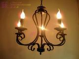 欧式简约铁艺灯饰灯具美式北欧蜡烛吊灯客厅卧室餐厅楼梯过道灯