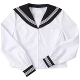 日系学院风夏燕子学生制服套装校服白色线水手服长袖关西领JK制服