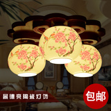 景德镇陶瓷中式灯具卧室客厅餐厅灯吊灯三头吸顶灯饰复古仿古创意