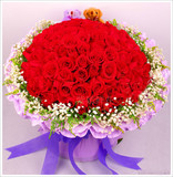 杭州同城鲜花速递情人节圣诞节鲜花快递99朵红玫瑰花束鲜花店送花