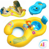 加厚ABC母子圈 儿童婴幼儿游泳圈坐圈遮阳母子宝宝双人浮圈救生圈