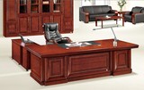 2.4米实木贴木皮老板桌 老总桌大班台大班桌 实木办公家具 总裁桌