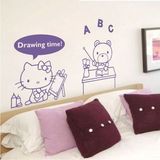 墙贴纸 儿童房公主房 hello kitty 学画画 卡通 凯蒂猫 画板