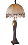 欧式美式复古奢华大气台灯树脂人物造型特色台灯