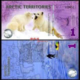【热卖】北极洲塑料钞1美金北极1美元 北极狐外币纸币Q045-6