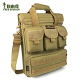 自由兵户外 战术单肩包手提包 休闲14寸电脑包子母包 军迷单肩包