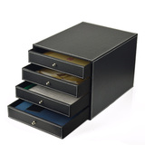 高档四层办公桌面文件收纳盒 抽屉式资料盘文件柜 整理盒创意包邮