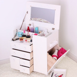 梳妆台 简约现代收纳盒可移动储物柜多功能翻盖化妆柜小户型卧室