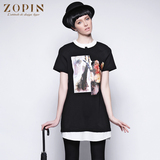 作品ZOPIN2015夏装新款女装 拼接连衣裙 假两件套女连衣裙夏a字裙